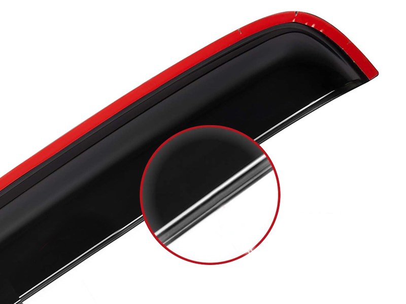 Close-up of the reinforcing rib along the edge of the deflector